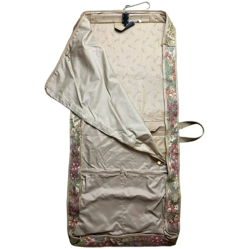 Vng DVF Green Floral Tapestry Suitcase Carry On Bag Dress Suit Luggage 23